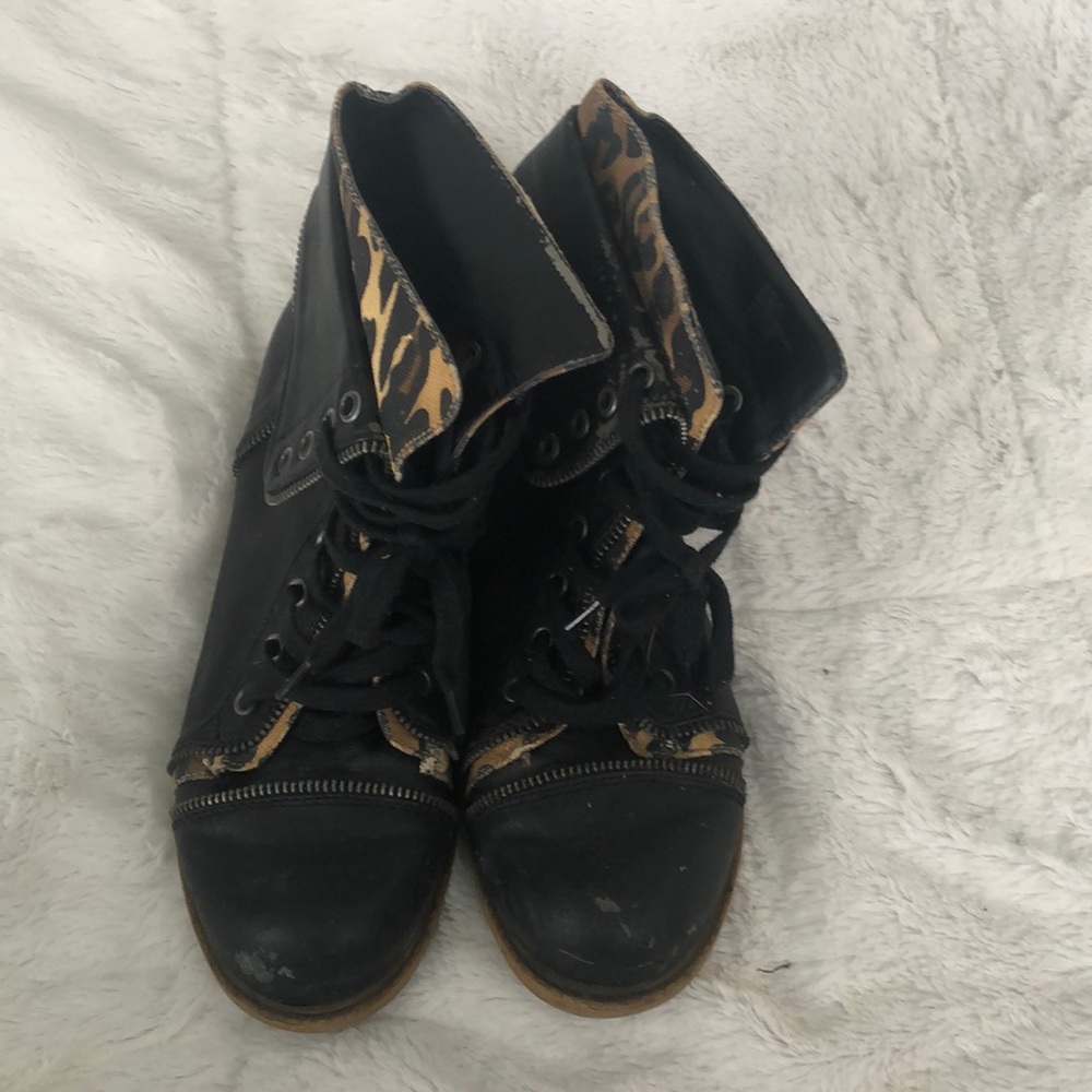 Black Cheetah Combat Boots